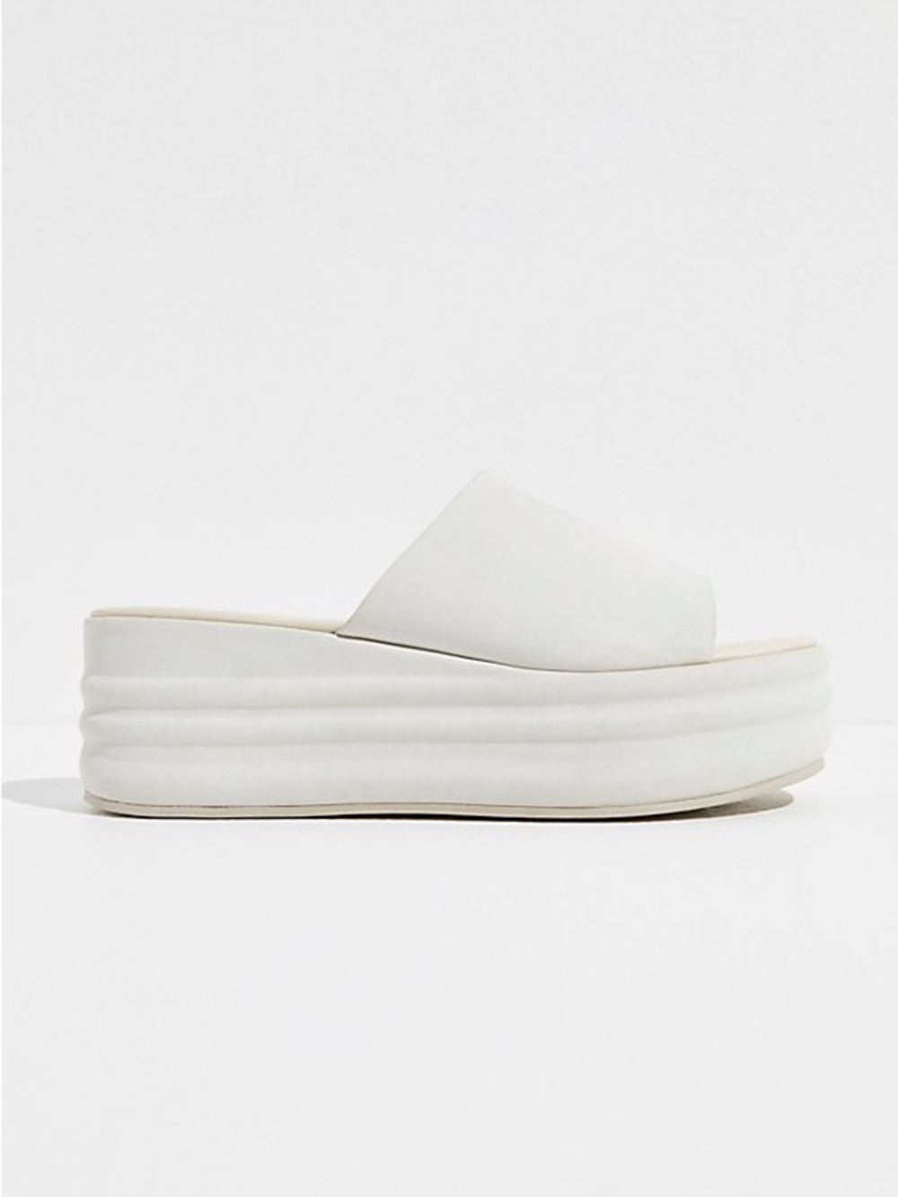 Free People Cream Platform Slide Sandals